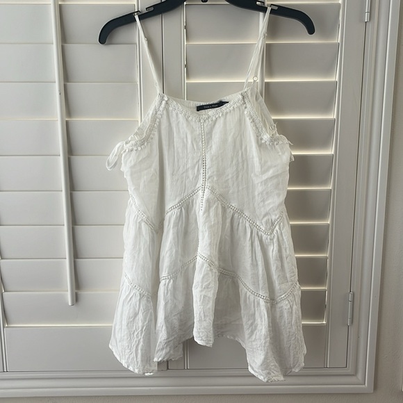 For & Rae Asymmetrical White Cotton Top Size S - Picture 2 of 6